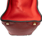 Handbag Mini Luggage Red Grained Calfskin Leather