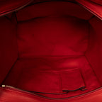 Handbag Mini Luggage Red Grained Calfskin Leather