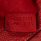 Handbag Mini Luggage Red Grained Calfskin Leather