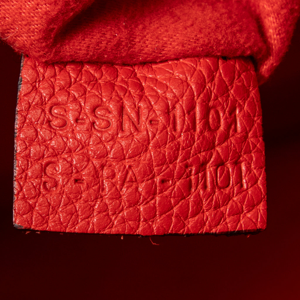 Handbag Mini Luggage Red Grained Leather