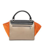 Shoulder Bag Small Tricolor Trapeze Black Calfskin Leather