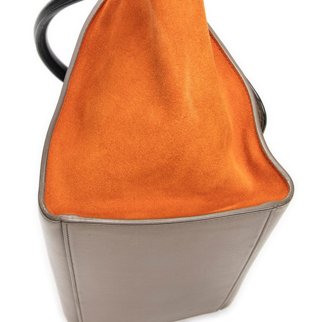 Shoulder Bag Small Tricolor Trapeze Black Calfskin Leather