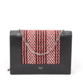 Shoulder Bag Frame Evening Clutch Black Tweed Canvas