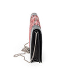 Shoulder Bag Frame Evening Clutch Black Tweed Canvas