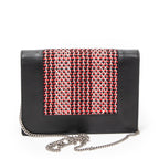 Shoulder Bag Frame Evening Clutch Black Tweed Canvas
