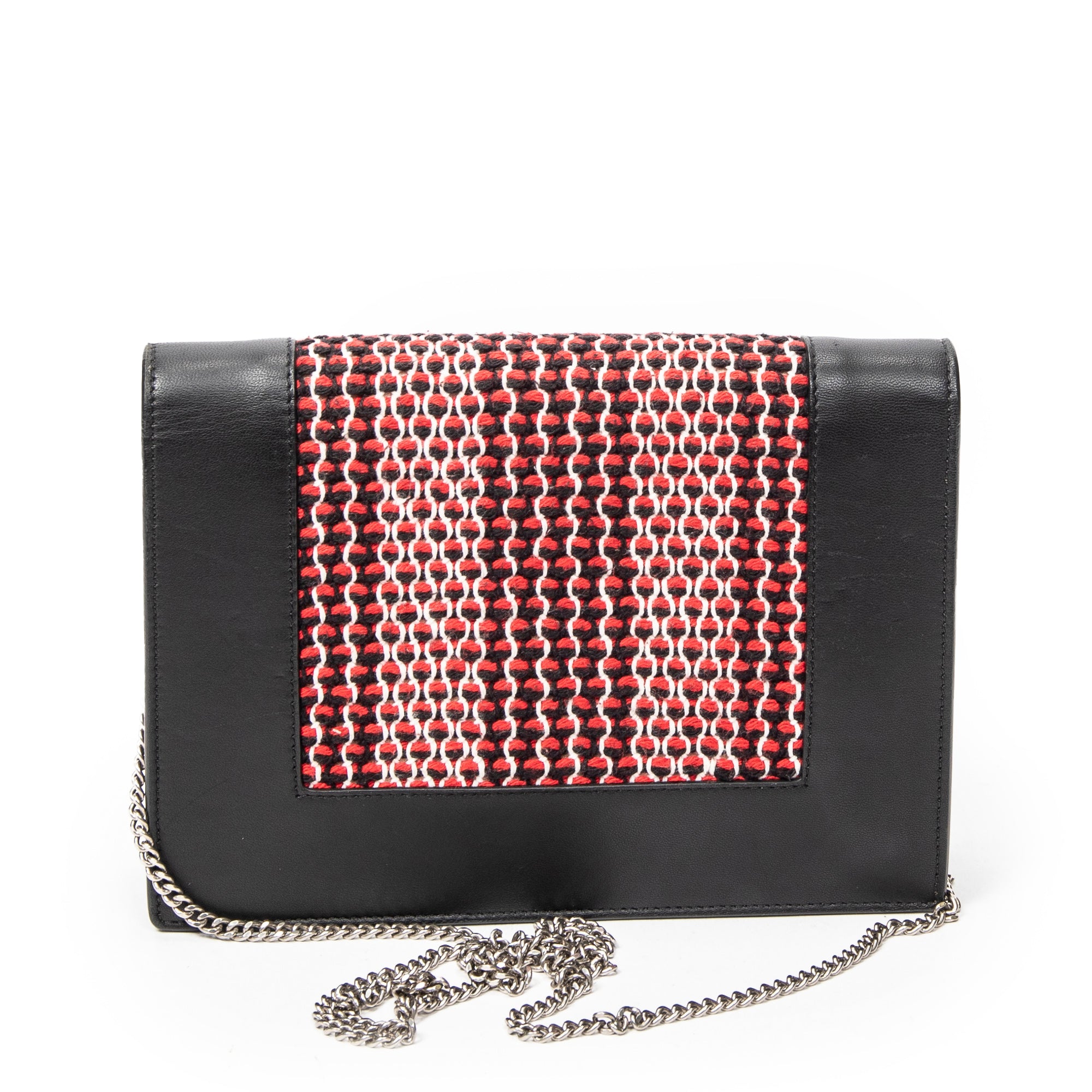 Shoulder Bag Frame Evening Clutch Black Tweed Canvas