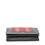 Shoulder Bag Frame Evening Clutch Black Tweed Canvas