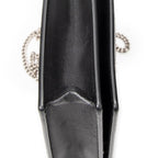 Shoulder Bag Frame Evening Clutch Black Tweed Canvas