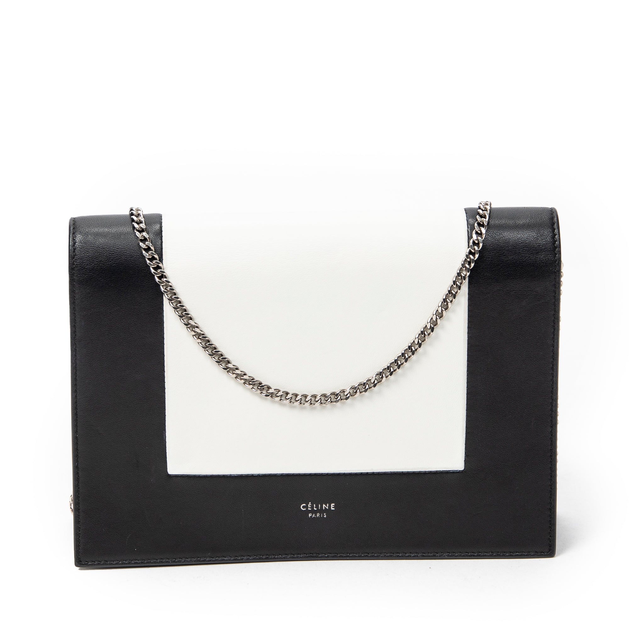Shoulder Bag Frame Evening Clutch Black Calfskin Leather