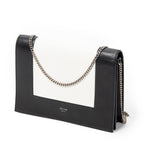 Shoulder Bag Frame Evening Clutch Black Calfskin Leather