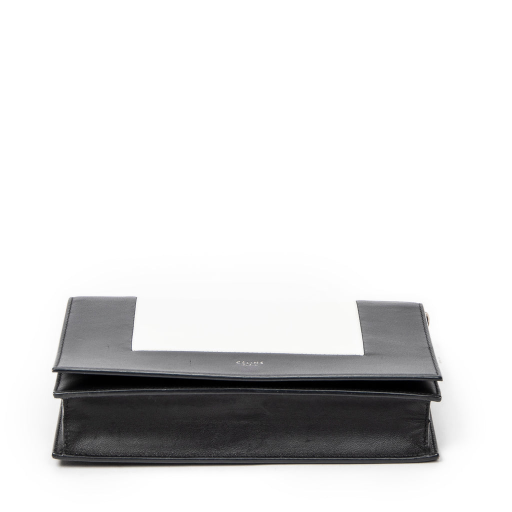 Shoulder Bag Frame Evening Clutch Black Calfskin Leather