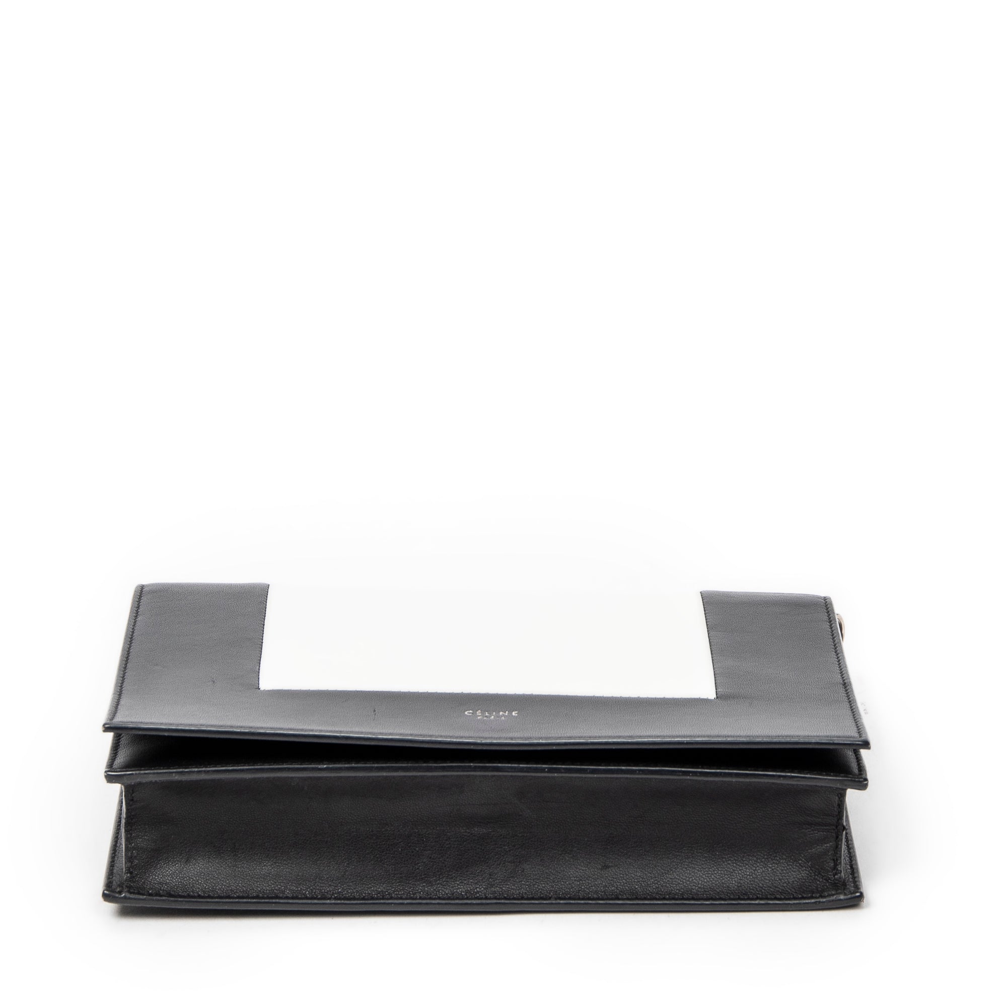 Shoulder Bag Frame Evening Clutch Black Calfskin Leather