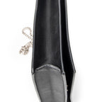 Shoulder Bag Frame Evening Clutch Black Calfskin Leather