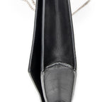 Shoulder Bag Frame Evening Clutch Black Calfskin Leather