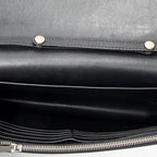 Shoulder Bag Frame Evening Clutch Black Calfskin Leather