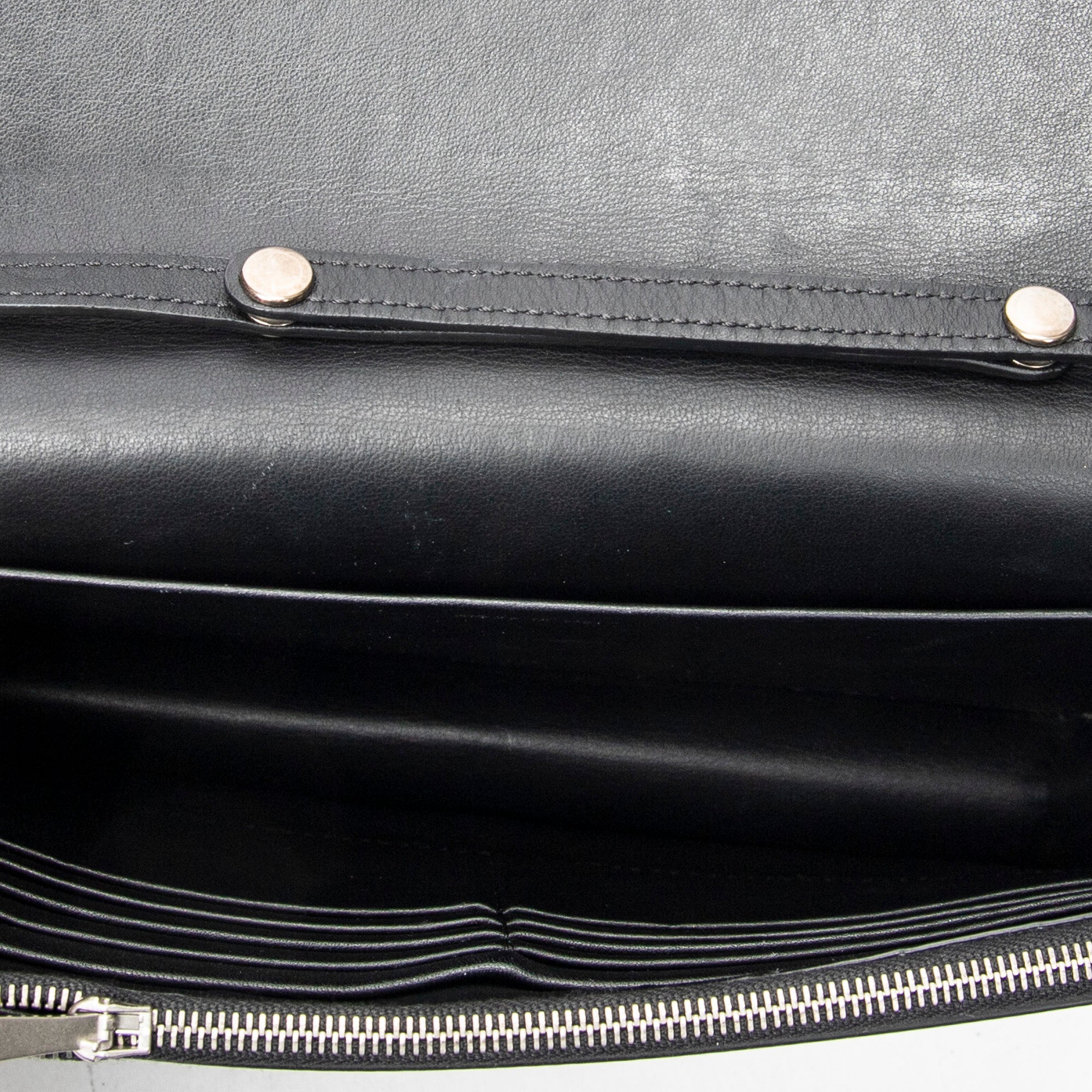 Shoulder Bag Frame Evening Clutch Black Calfskin Leather