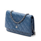 Shoulder Bag Classic Wallet on Chain Navy Quilted Lambskin Leather