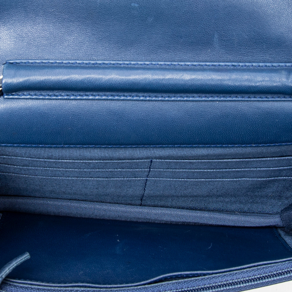 Shoulder Bag Classic Wallet on Chain Navy Quilted Lambskin Leather