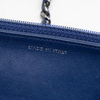 Shoulder Bag Classic Wallet on Chain Navy Quilted Lambskin Leather