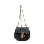 Shoulder Bag Small Drew Black Suede Leather