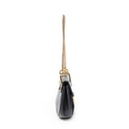 Shoulder Bag Small Drew Black Suede Leather