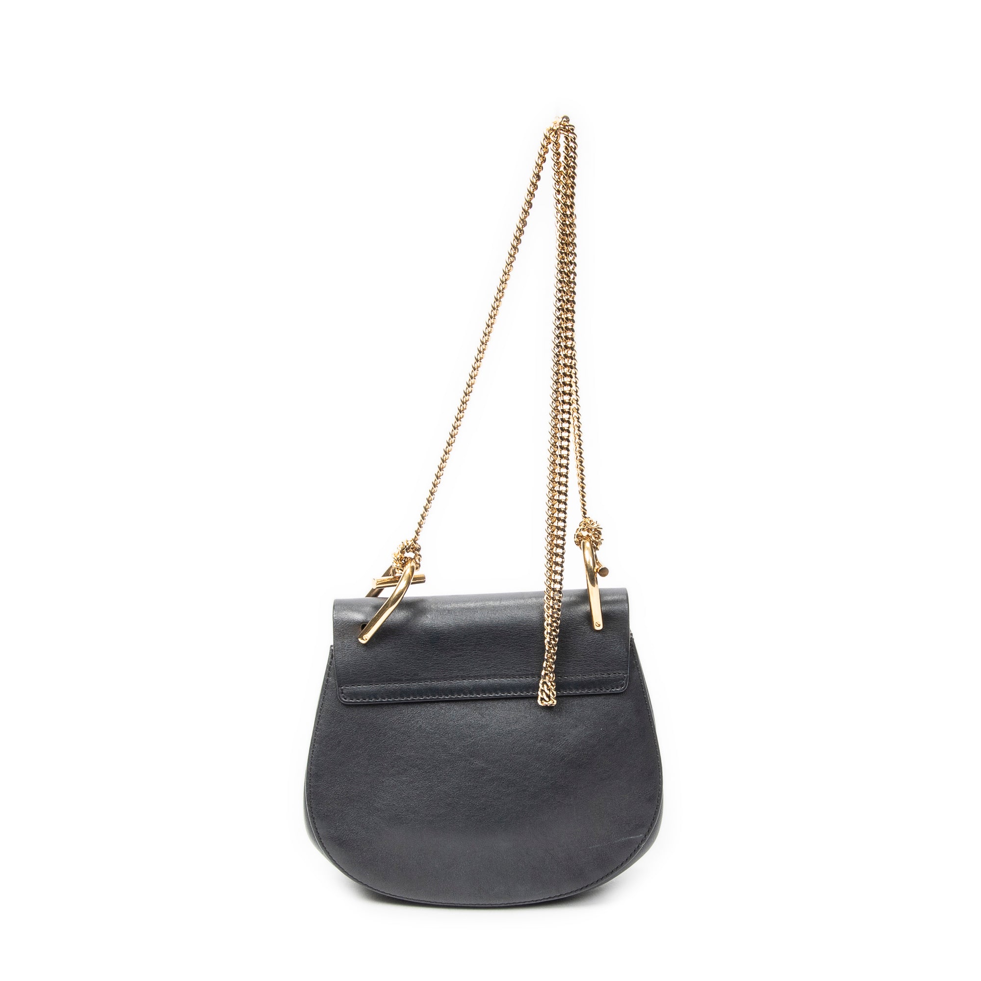 Shoulder Bag Small Drew Black Suede Leather
