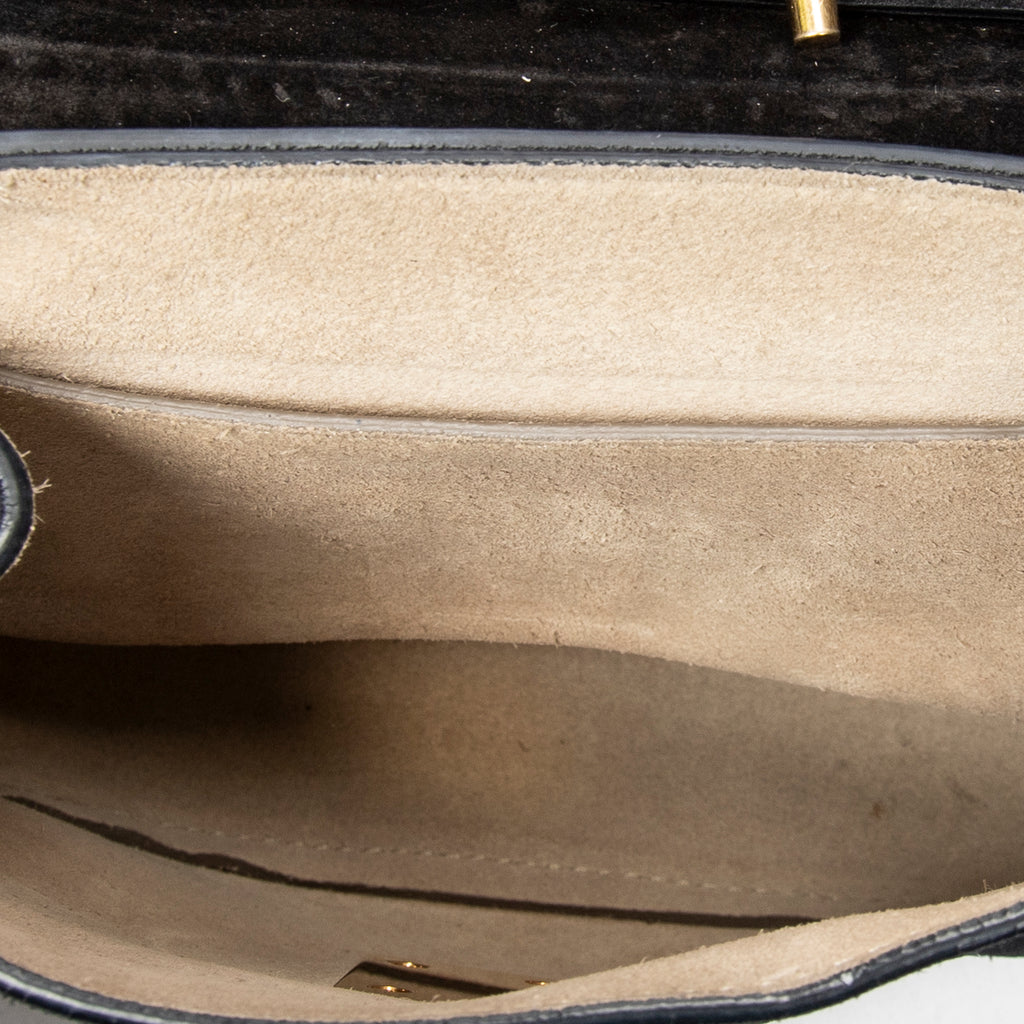 Shoulder Bag Small Drew Black Suede Leather