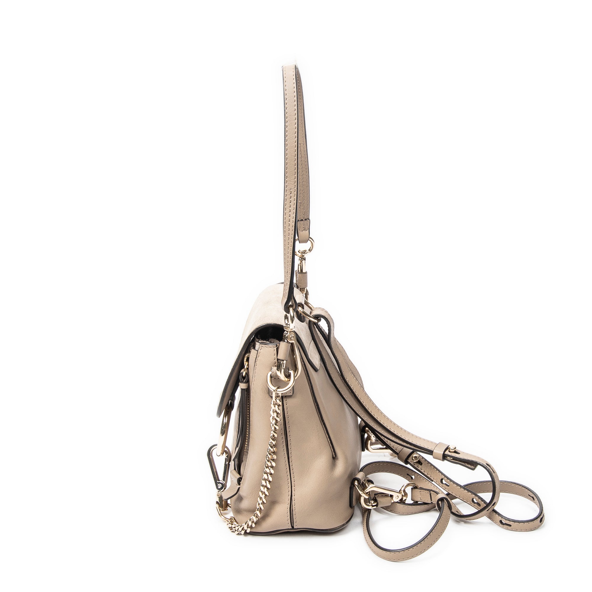 Backpack Mini Faye Backpack Taupe Calfskin Leather