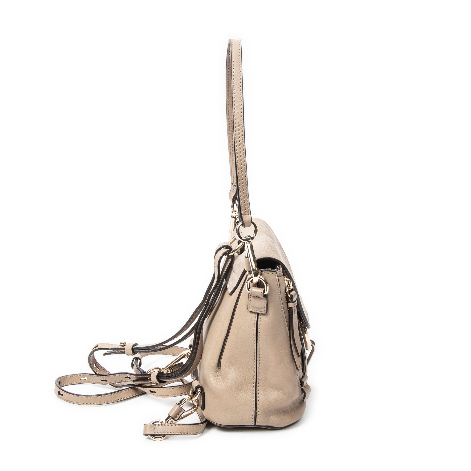 Backpack Mini Faye Backpack Taupe Calfskin Leather