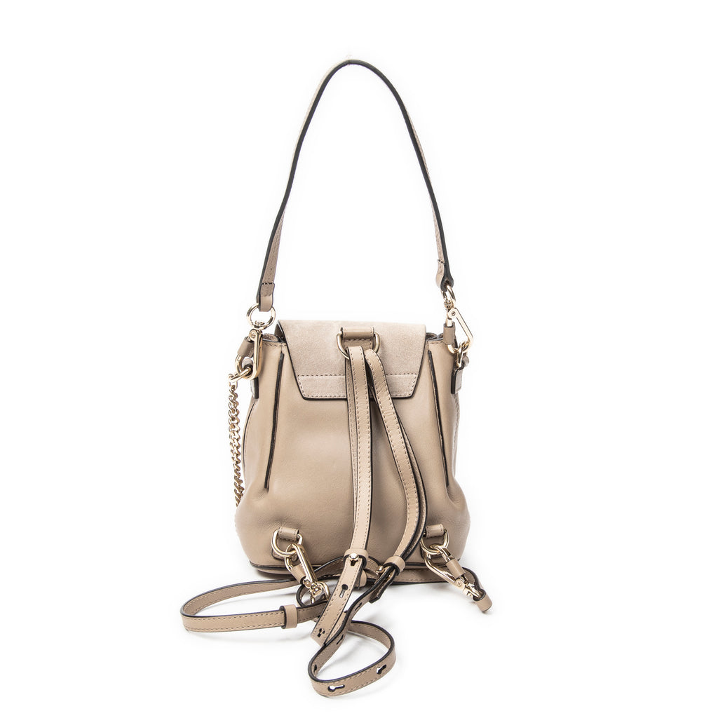 Backpack Mini Faye Backpack Taupe Calfskin Leather