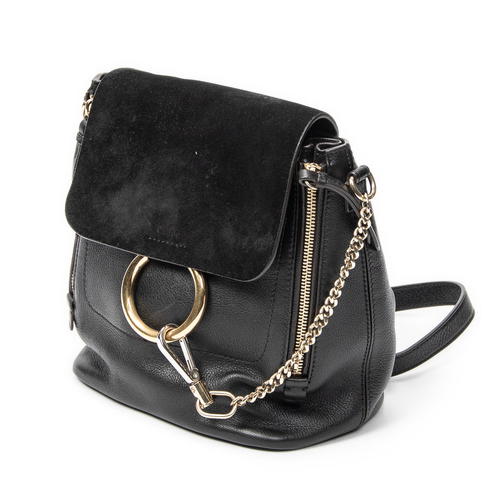 Backpack Small Faye Backpack Black Calfskin Leather