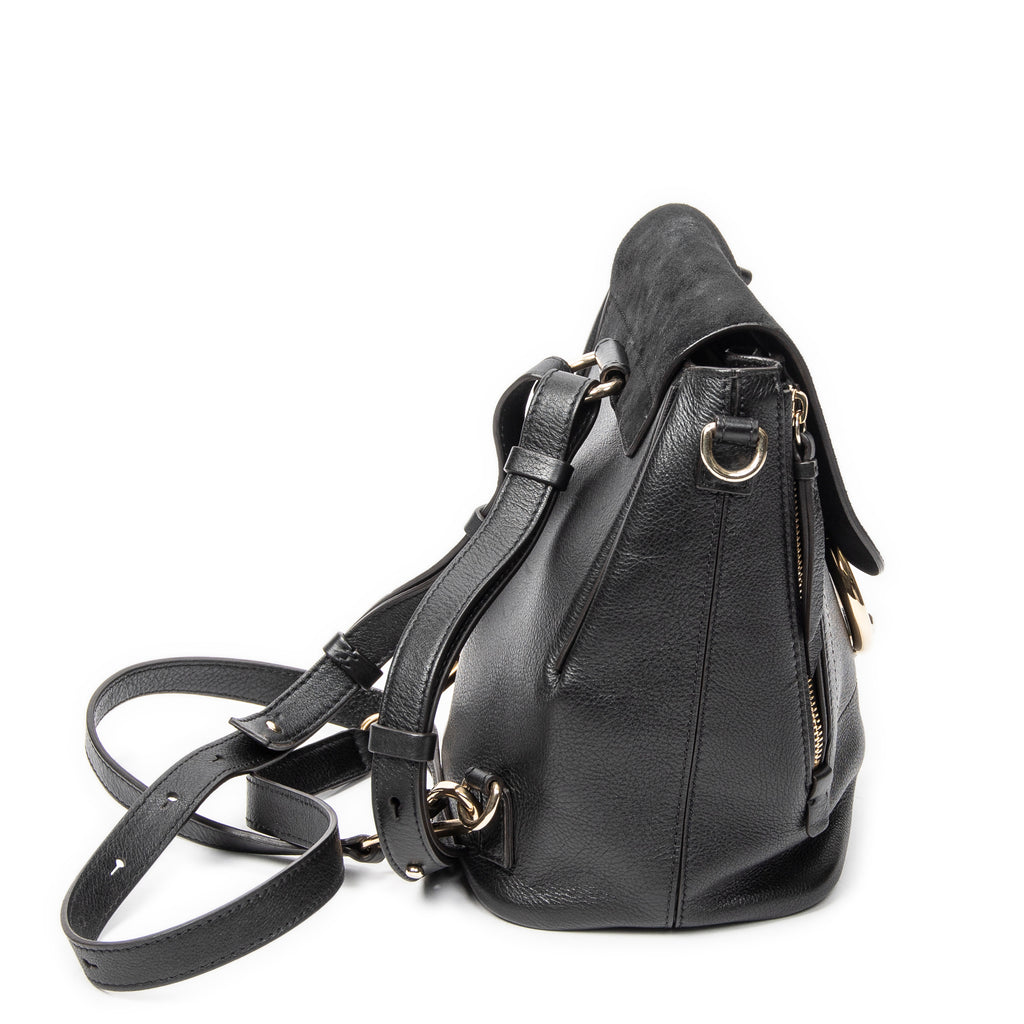 Backpack Small Faye Backpack Black Calfskin Leather