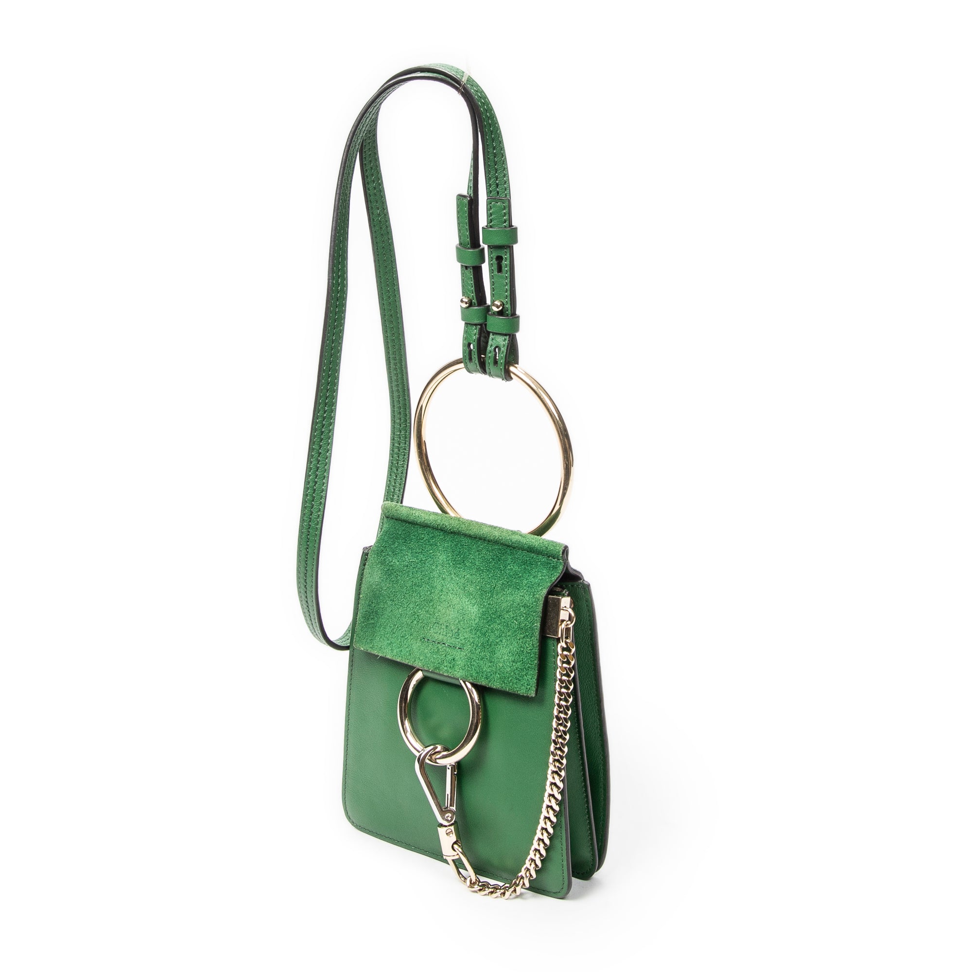 Shoulder Bag Small Faye Bracelet Bag Green Calfskin Leather