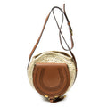 Shoulder Bag Small Marcie Basket Crossbody Beige Raffia Canvas