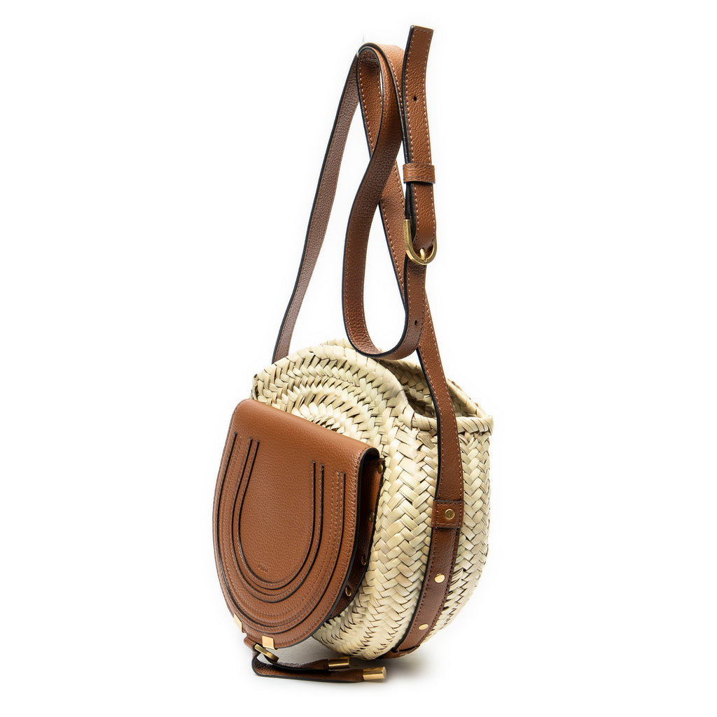 Shoulder Bag Small Marcie Basket Crossbody Beige Raffia Canvas