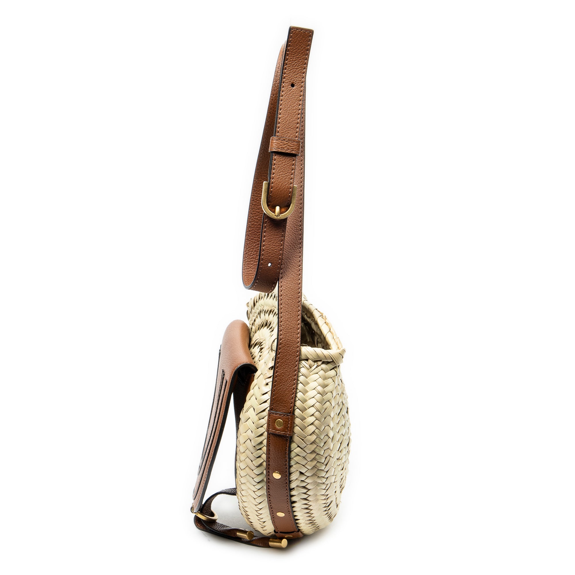 Shoulder Bag Small Marcie Basket Crossbody Beige Raffia Canvas