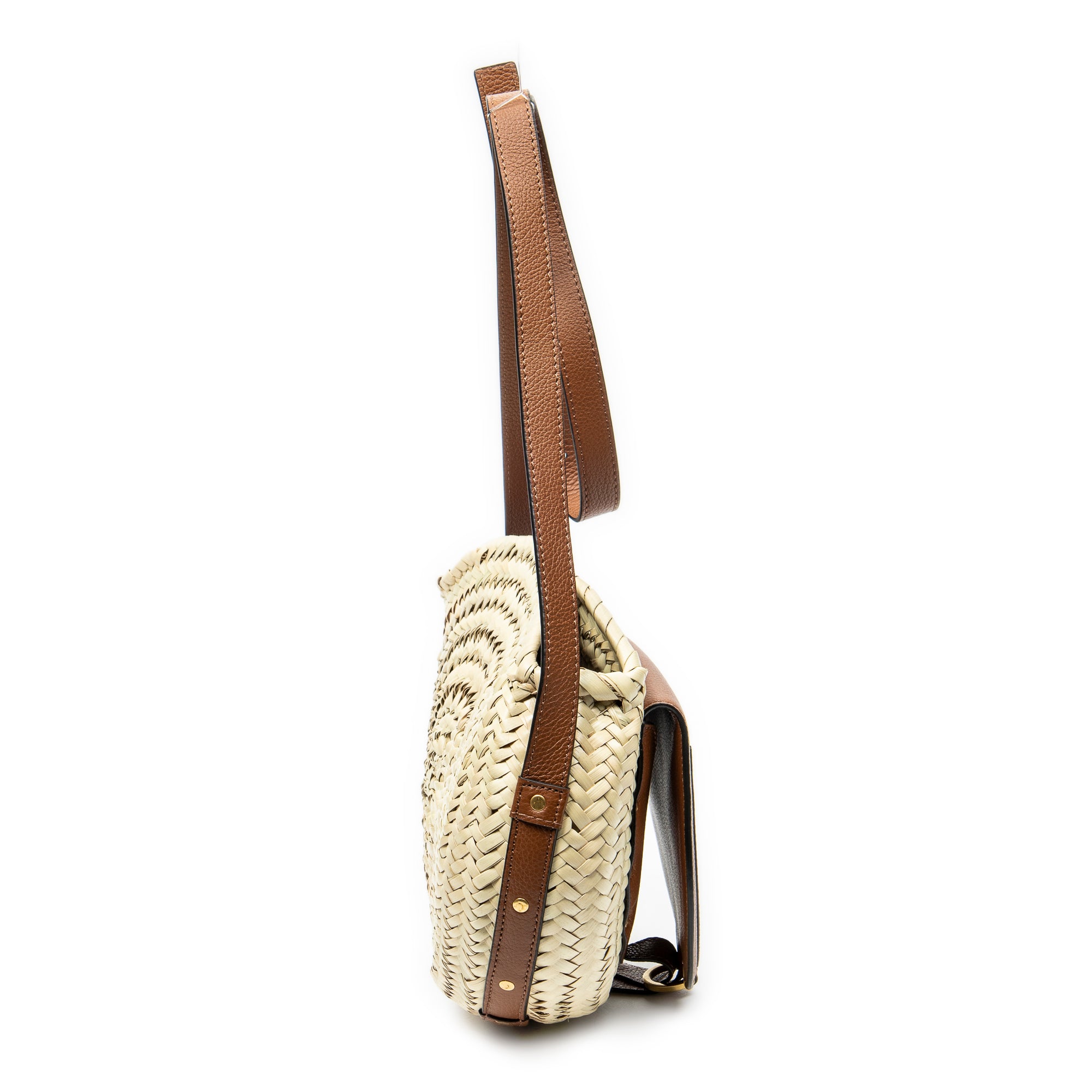 Shoulder Bag Small Marcie Basket Crossbody Beige Raffia Canvas