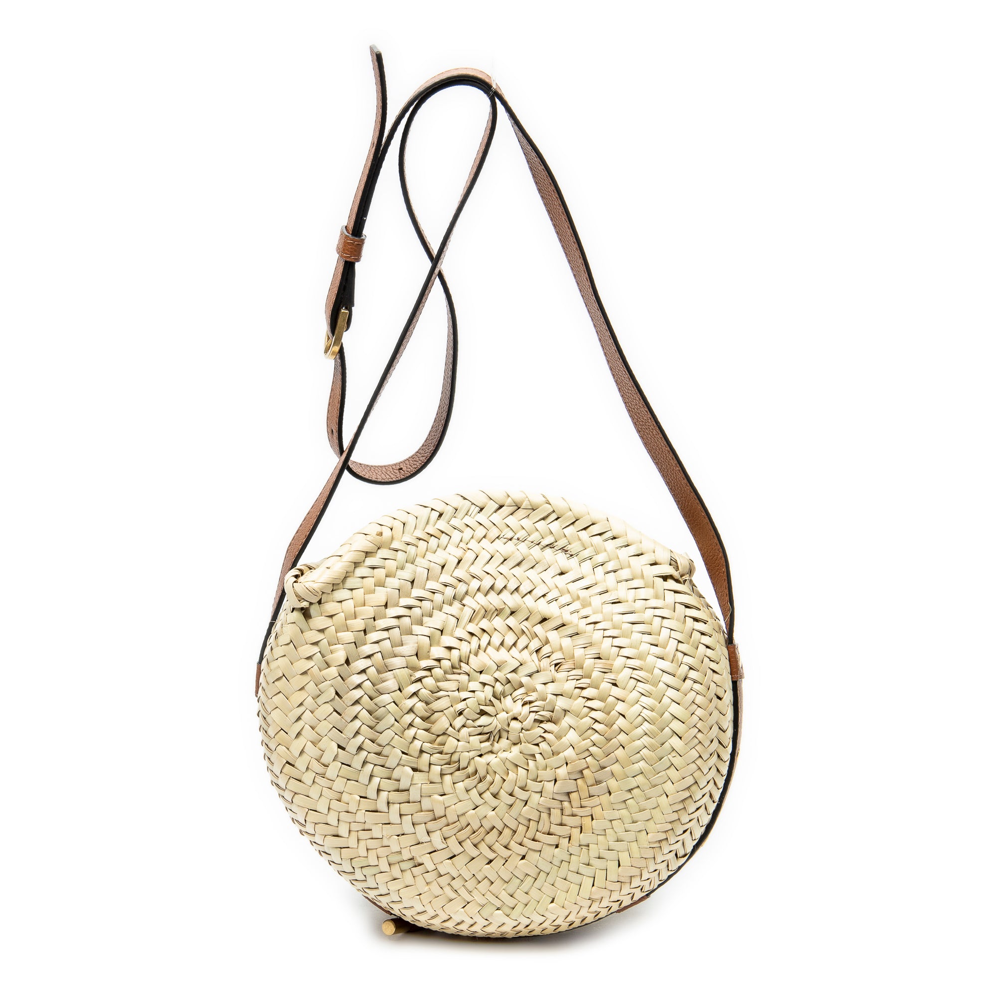 Shoulder Bag Small Marcie Basket Crossbody Beige Raffia Canvas