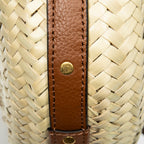 Shoulder Bag Small Marcie Basket Crossbody Beige Raffia Canvas