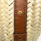 Shoulder Bag Small Marcie Basket Crossbody Beige Raffia Canvas