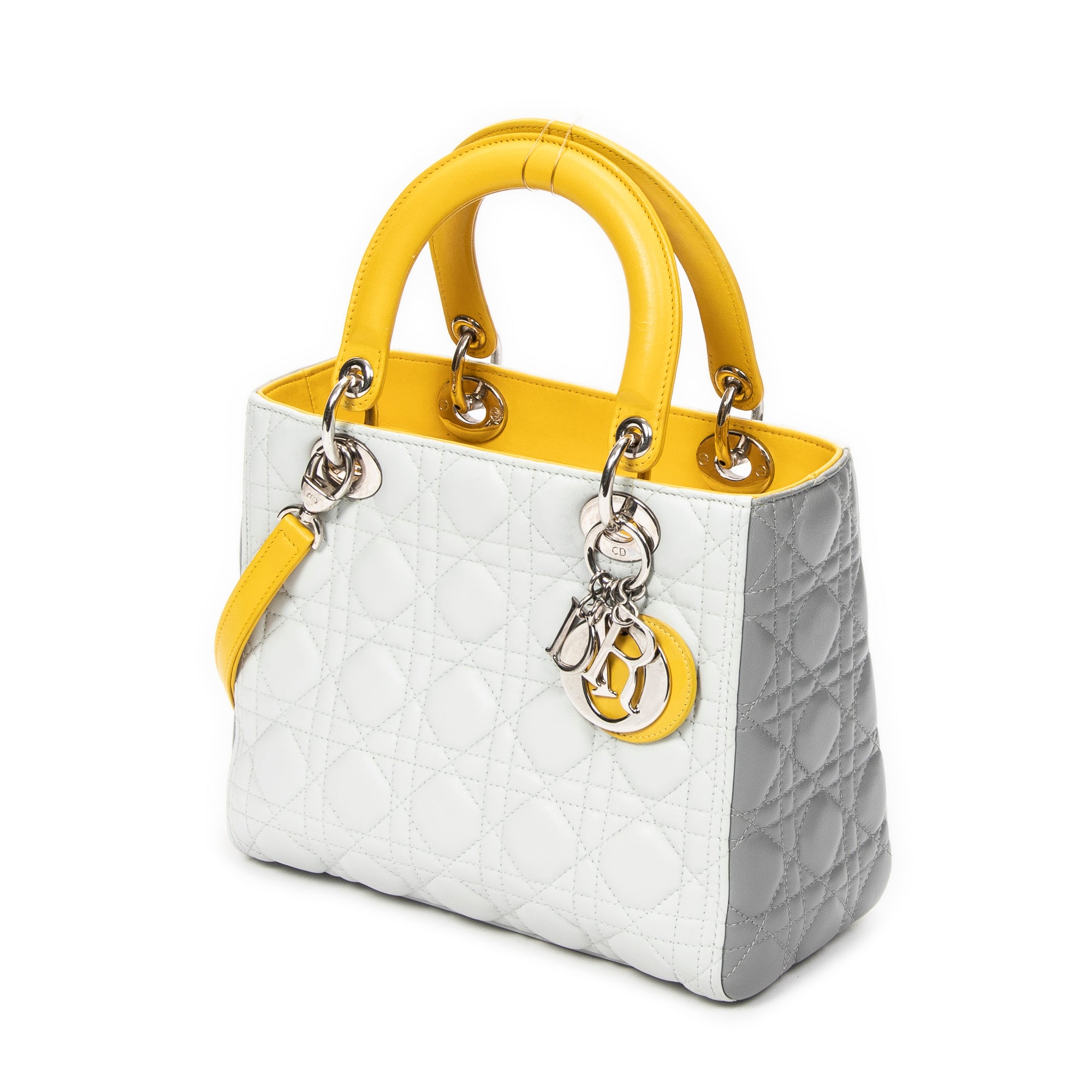 Shoulder Bag Medium Lady Dior Zip Light Green Cannage Lambskin Leather