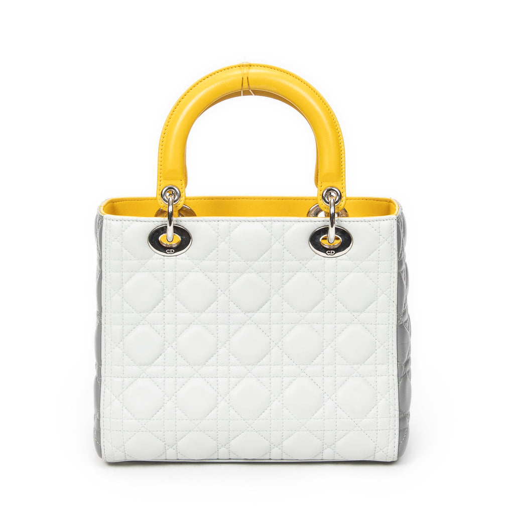 Shoulder Bag Medium Lady Dior Zip Light Green Cannage Lambskin Leather