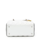 Shoulder Bag Medium Lady Dior Zip Light Green Cannage Lambskin Leather