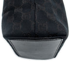 Shoulder Bag Small Bucket Tote Black Monogrammed Canvas