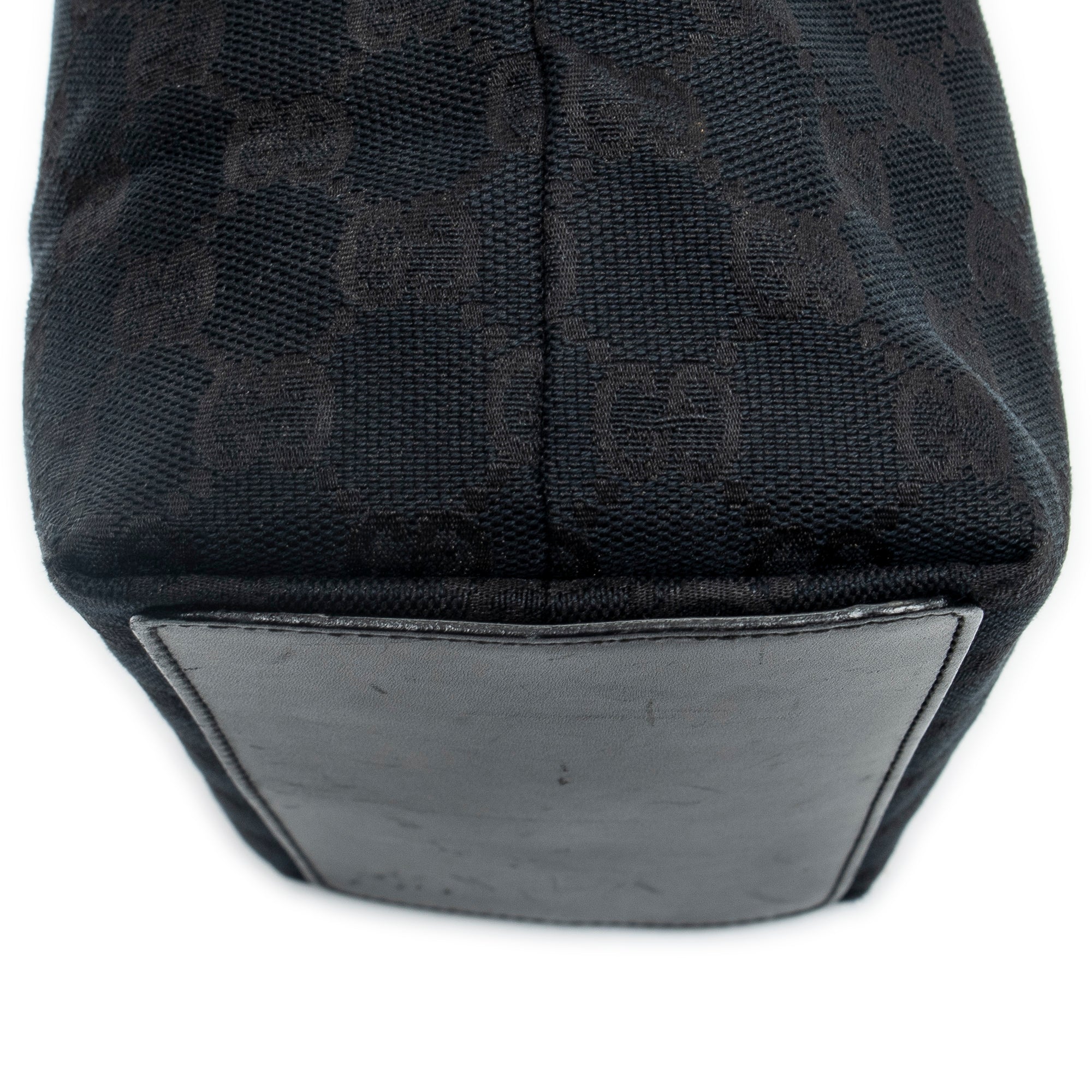 Shoulder Bag Small Bucket Tote Black Monogrammed Canvas
