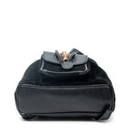 Mochila Mini Bambú de Cuero de Ante Negra