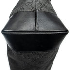 Shoulder Bag Front Pocket Tote Black Monogrammed Denim Canvas