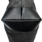Sac Bandoulière avec Poche Avant Cabas en Toile Denim Monogrammée Noire