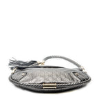 Shoulder Bag Medium Britt Tassel Flap Metallic Silver Guccissima Leather