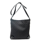 Shoulder Bag Abbey D-Ring Crossbody Black Monogrammed Denim Canvas